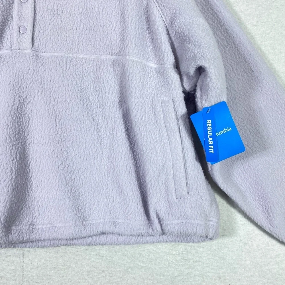 Columbia Jasper Ridge Pebbled Fleece Women's 3X Purple Half Snap Pullover NWT
